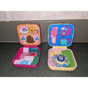 Polly Pockets Compacts Playsets Unicorn Utopia Pink Castle Lot Of 2